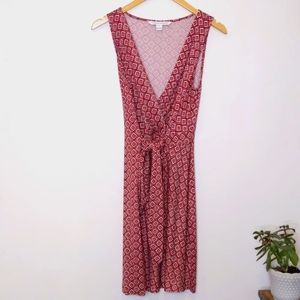 Diane Von Furstenberg DVF Wrap dress tank red silk